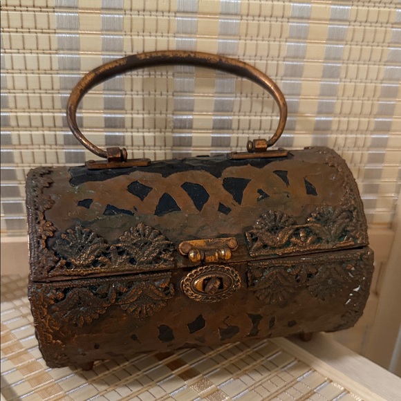 Saks Fifth Avenue Handbags - Vintage 1960s Rare Saks Fifth Ave Copper Metal Lucite Purse